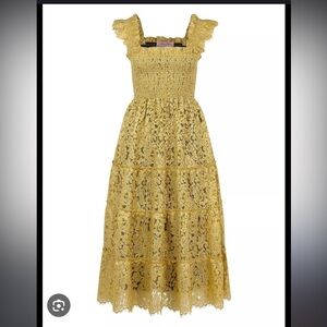 Hill House Ellie Gold Lace Holiday Dress